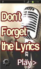 game pic for Dont Forget The Lyrics 2013